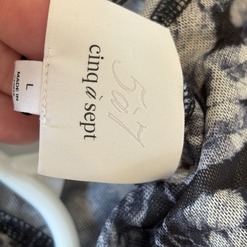 NWT Cinq a' Sept Photo Real Shirred Mesh Turtleneck in Slate Blouse Top Large - Picture 10 of 15